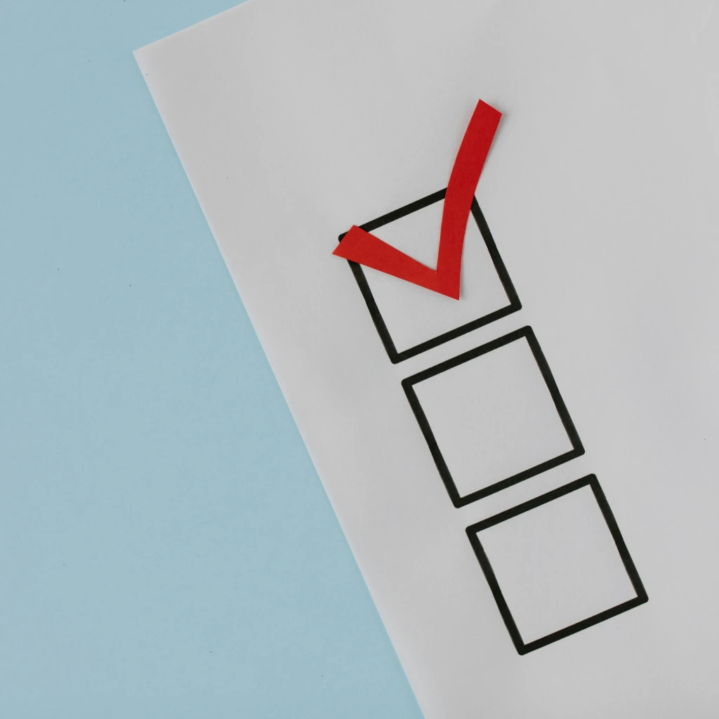 Imagem de um questionário com opções de ticar a opção correta ilustrando o texto O que é o diagnóstico empresarial​